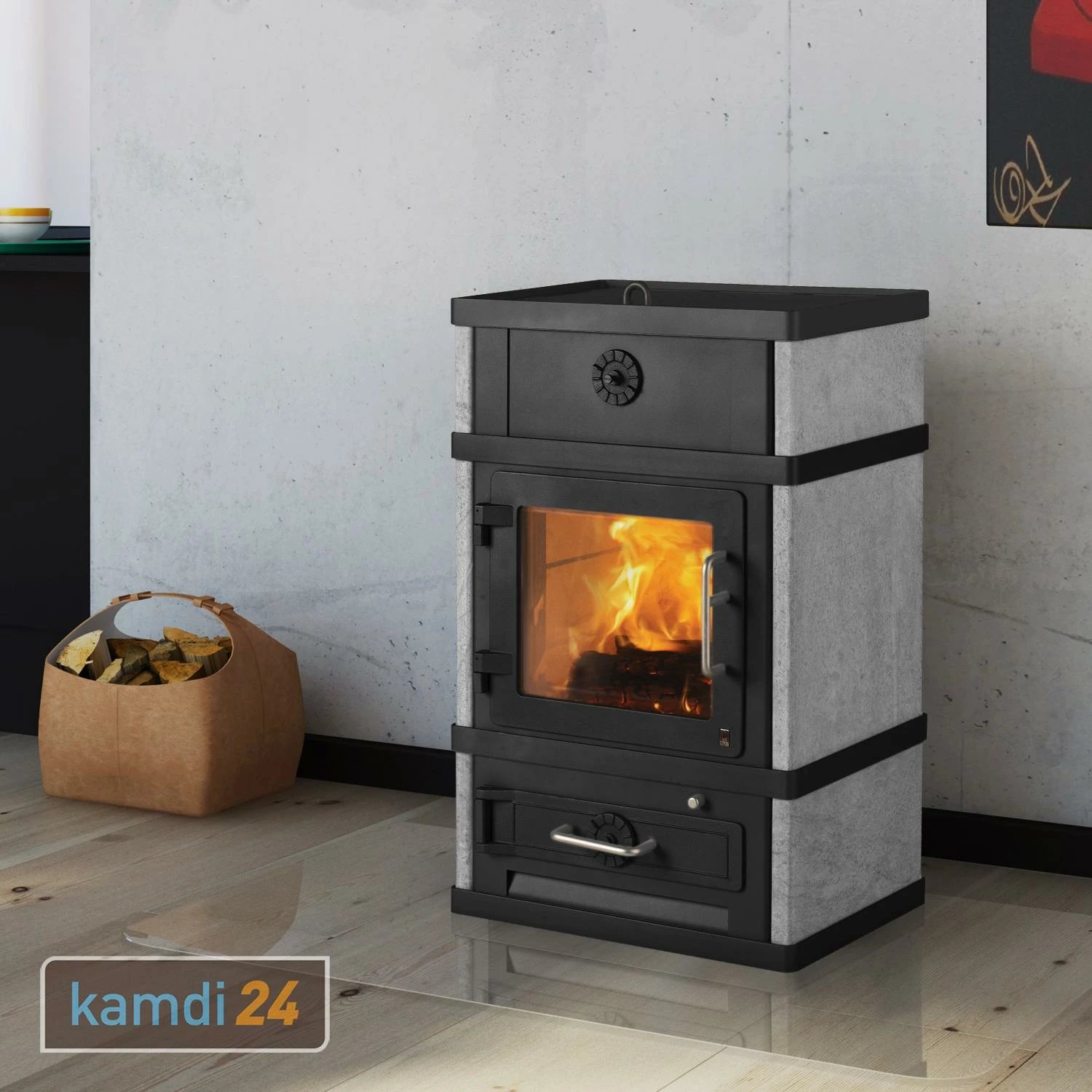 Lotus 2080 Kaminofen Schwarz, Rauchabgang Hinten 3 Lotus 2080 Kaminofen Schwarz, Rauchabgang Hinten