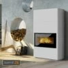 Lotus Beto 470W Plus Kaminofen Magic Tür, Topplatte Grau, Rauchabgang Hinten