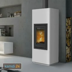 Lotus Beto 700 Kaminofen Tür Grau, Topplatte Grau, Rauchabgang Oben