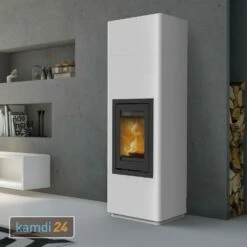 Lotus Beto 700 Plus Kaminofen Tür Grau, Topplatte Grau, Rauchabgang Hinten