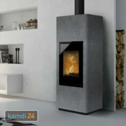 Lotus Beto 700M Kaminofen Magic Tür, Topplatte Grau, Rauchabgang Oben