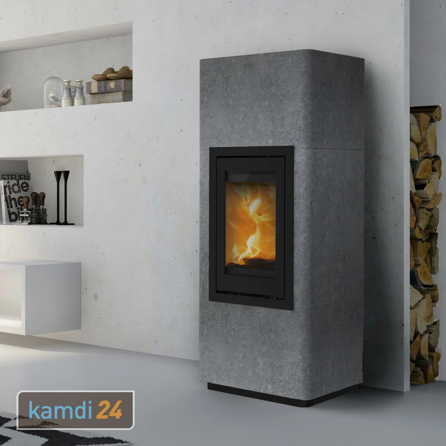 Lotus Beto 700M Kaminofen Tür Schwarz, Topplatte Grau, Rauchabgang Hinten 3 Lotus Beto 700M Kaminofen Tür Schwarz, Topplatte Grau, Rauchabgang Hinten