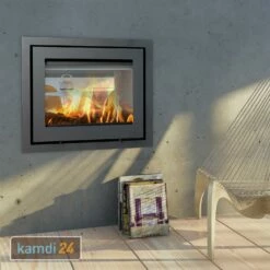 Lotus H570 T Kamineinsatz Farbe Grau, Scharniere Links