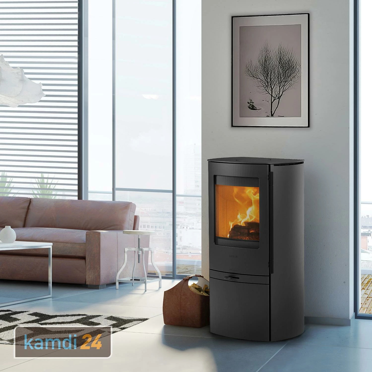 Lotus Jubilee 20 Kaminofen Stahl Schwarz, Rauchrohranschluss Hinten 5 Lotus Jubilee 20 Kaminofen Stahl Schwarz, Rauchrohranschluss Hinten – Bild 3