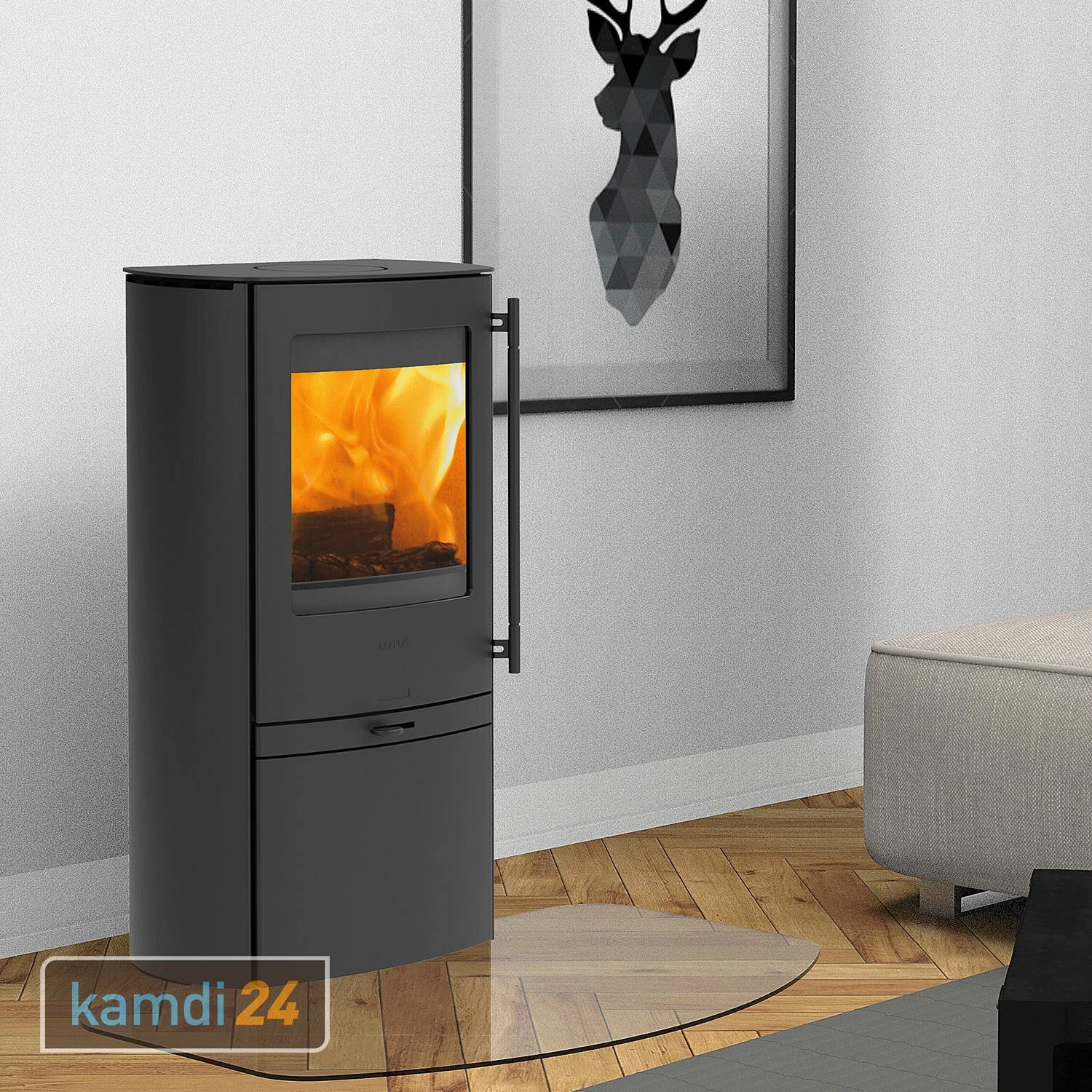 Lotus Jubilee 20 Kaminofen Stahl Schwarz, Rauchrohranschluss Hinten 6 Lotus Jubilee 20 Kaminofen Stahl Schwarz, Rauchrohranschluss Hinten – Bild 4