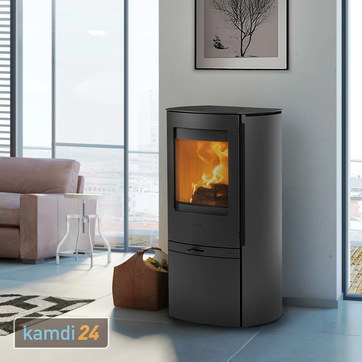 Lotus Jubilee 20 Kaminofen Stahl Schwarz, Rauchrohranschluss Hinten 3 Lotus Jubilee 20 Kaminofen Stahl Schwarz, Rauchrohranschluss Hinten