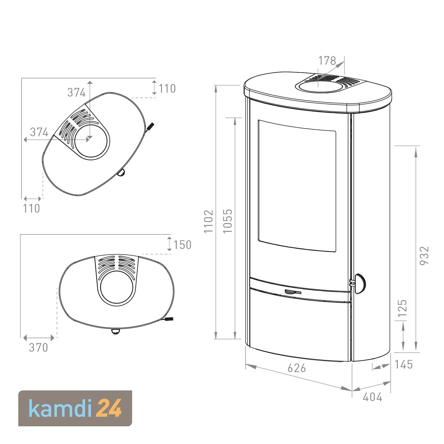 Lotus Jubilee 25 Kaminofen Stahl Schwarz / Indian Night, DIBt, Rauchrohranschluss Hinten 9 Lotus Jubilee 25 Kaminofen Stahl Schwarz / Indian Night, DIBt, Rauchrohranschluss Hinten – Bild 7