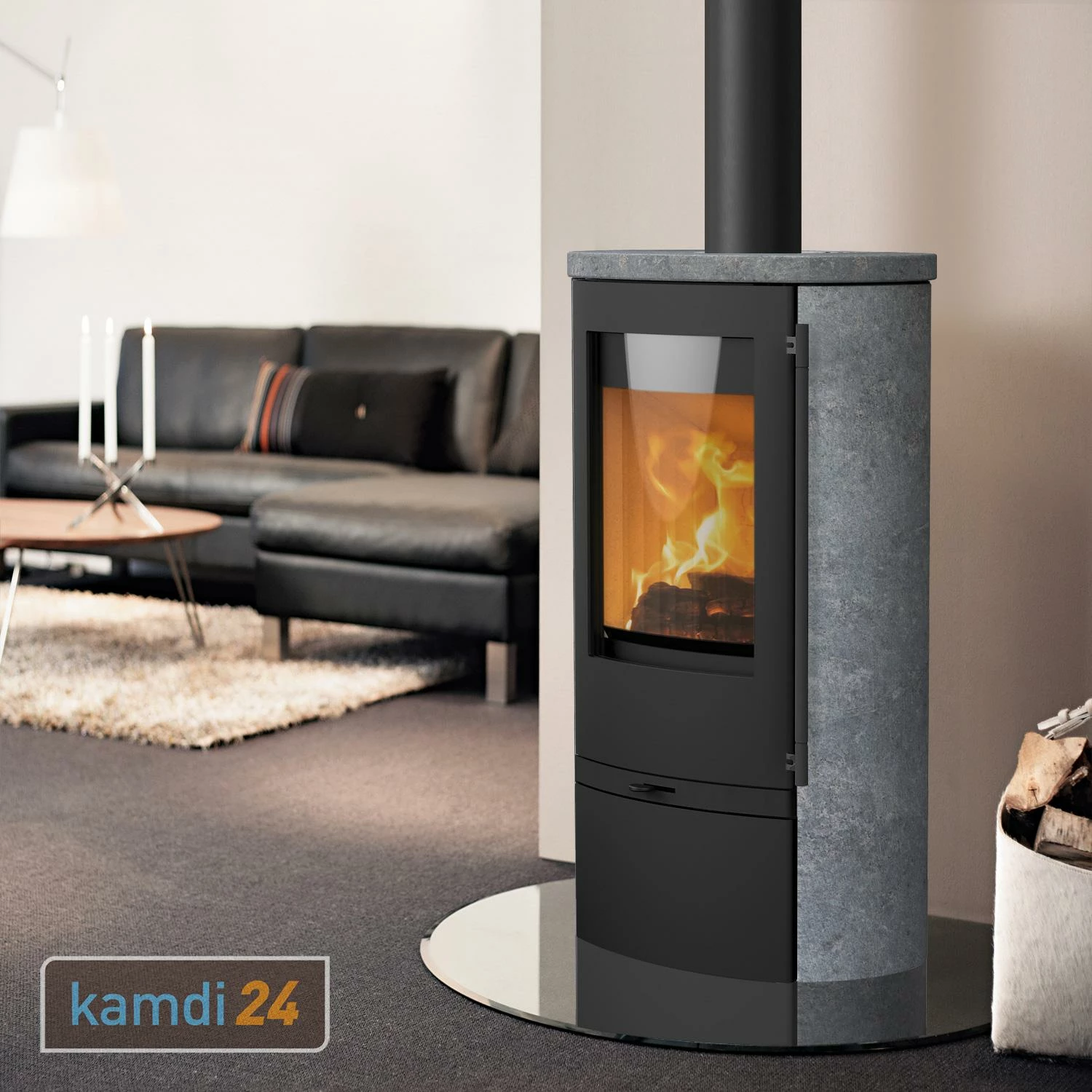 Lotus Jubilee 25 Kaminofen Stahl Schwarz / Speckstein, DIBt, Rauchrohranschluss Oben 3 Lotus Jubilee 25 Kaminofen Stahl Schwarz / Speckstein, DIBt, Rauchrohranschluss Oben