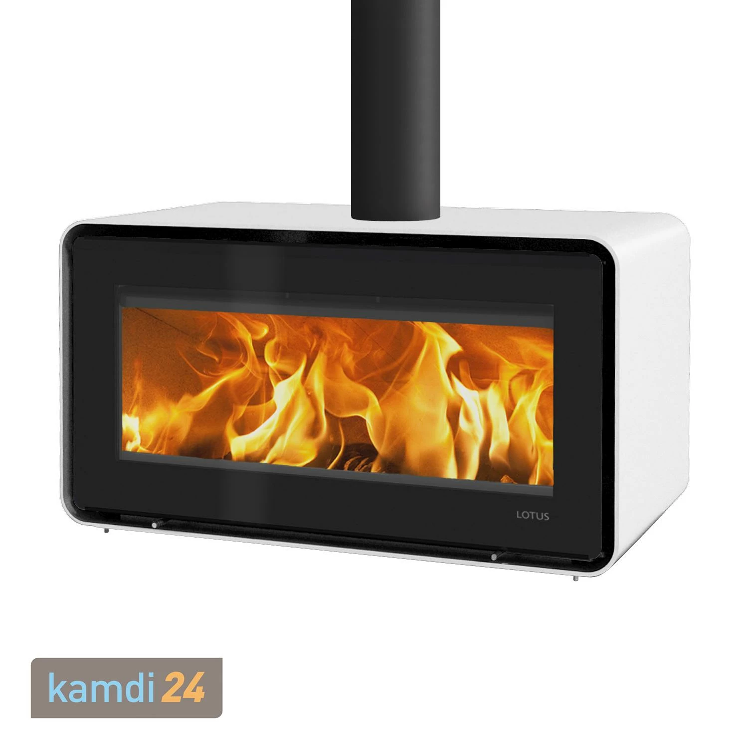 Lotus Living Kaminofen Alpina White, Rauchabgang Oben 4 Lotus Living Kaminofen Alpina White, Rauchabgang Oben – Bild 2