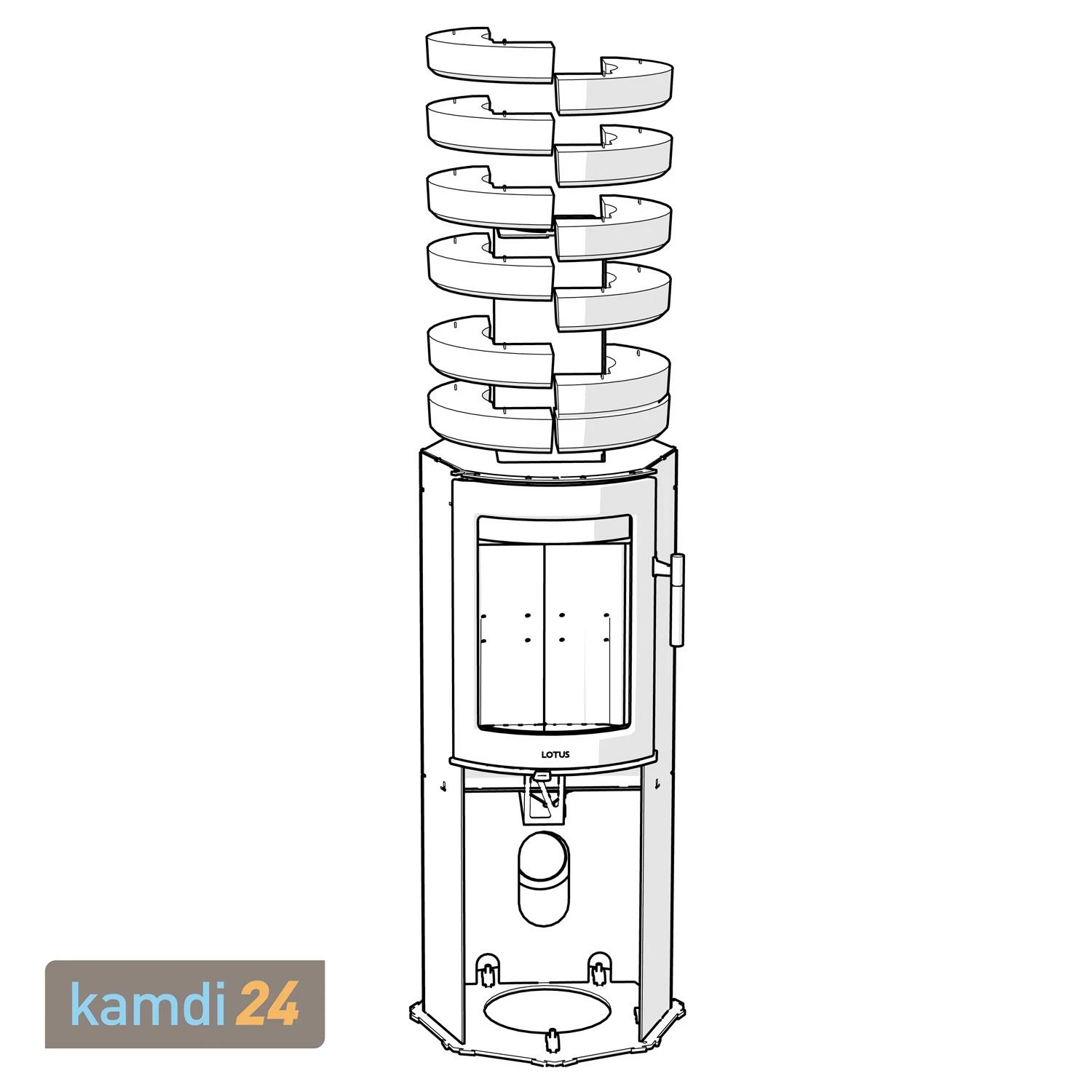 Lotus Maestro 152 Kaminofen Schwarz/ Limestone, Rauchabgang Oben 7 Lotus Maestro 152 Kaminofen Schwarz/ Limestone, Rauchabgang Oben – Bild 5