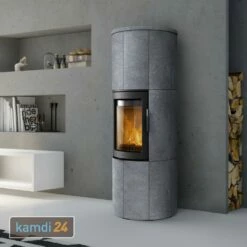 Lotus Maestro 152M Kaminofen Schwarz/ Speckstein, Rauchabgang Hinten