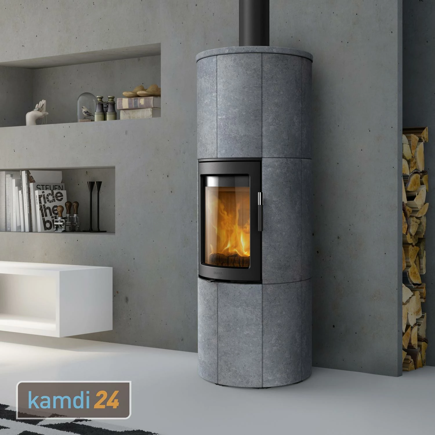 Lotus Maestro 152M Kaminofen Schwarz/ Speckstein, Rauchabgang Oben 3 Lotus Maestro 152M Kaminofen Schwarz/ Speckstein, Rauchabgang Oben