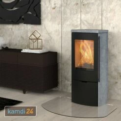Lotus Mondo 30 Kaminofen Schwarz / Speckstein, Rauchrohranschluss Hinten