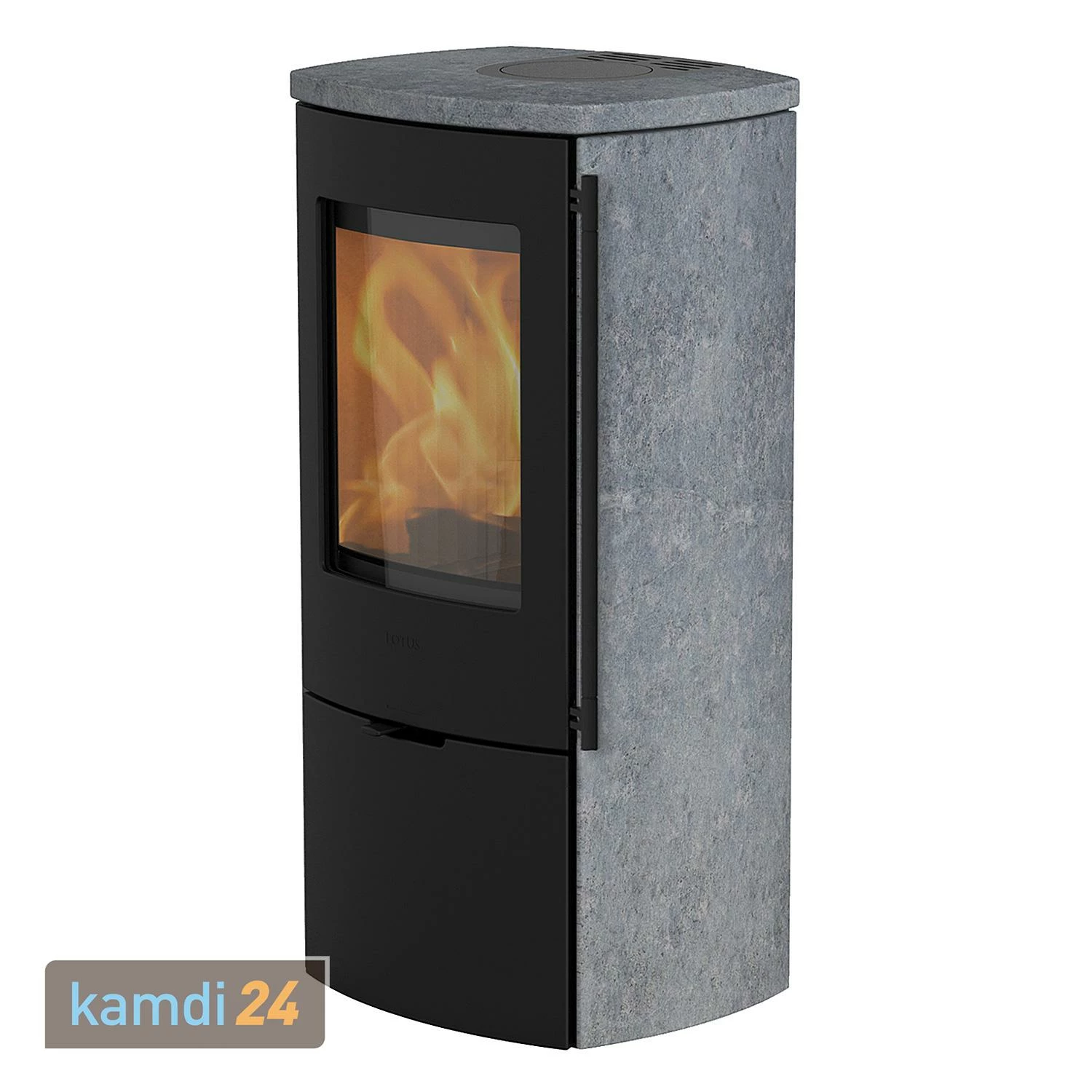 Lotus Mondo 30 Kaminofen Schwarz / Speckstein, Rauchrohranschluss Hinten 4 Lotus Mondo 30 Kaminofen Schwarz / Speckstein, Rauchrohranschluss Hinten – Bild 2