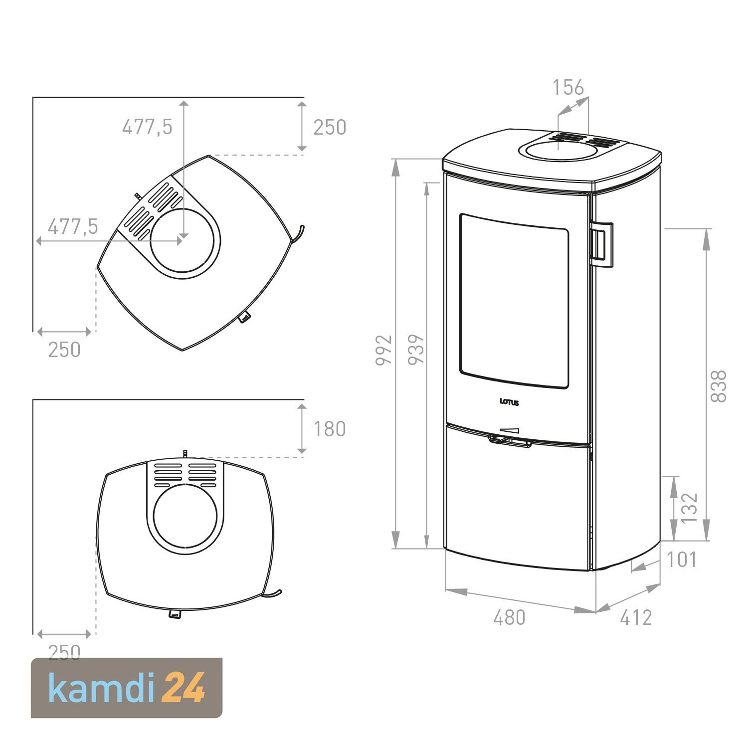 Lotus Mondo 30 Kaminofen Schwarz / Speckstein, Rauchrohranschluss Hinten 7 Lotus Mondo 30 Kaminofen Schwarz / Speckstein, Rauchrohranschluss Hinten – Bild 5