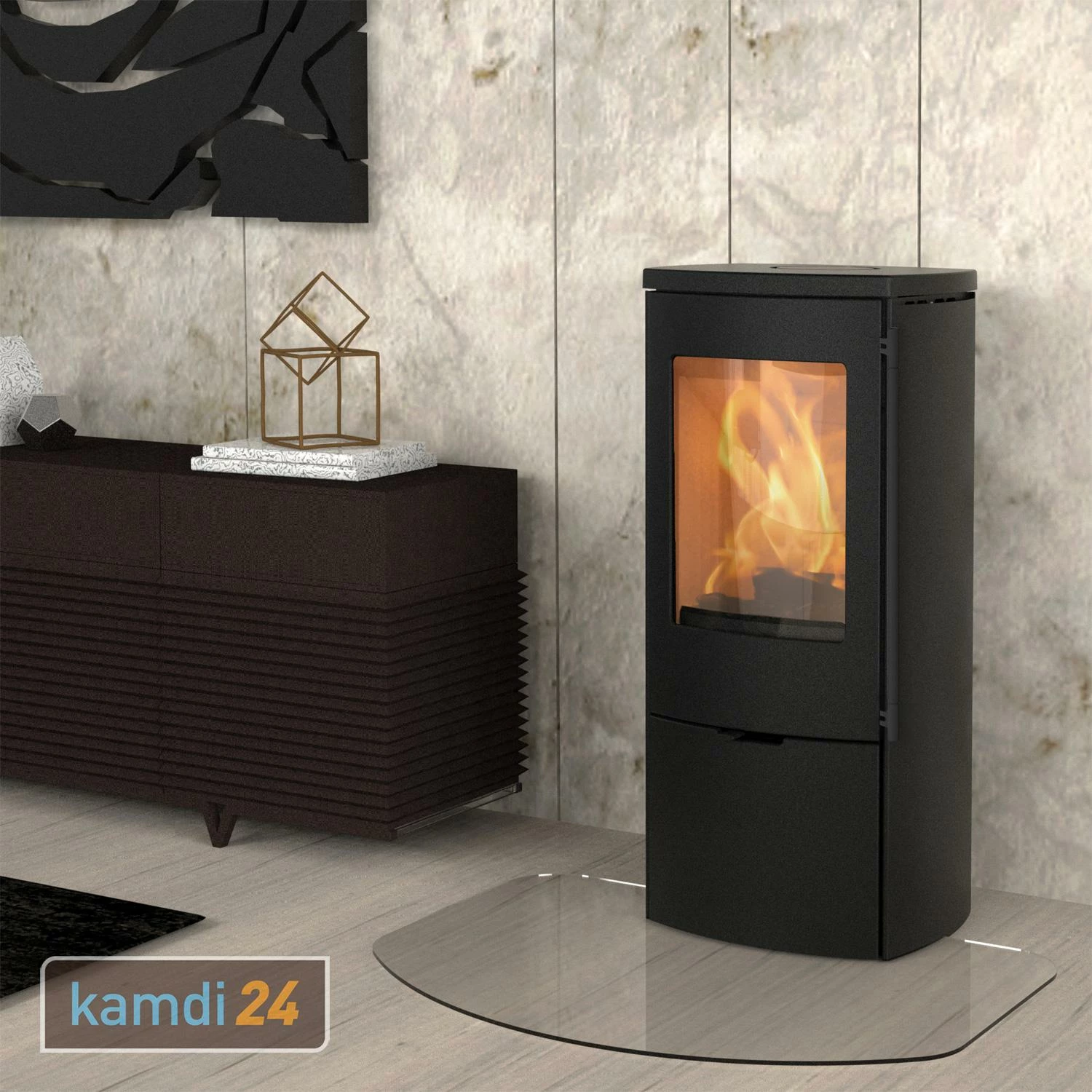 Lotus Mondo 30 Kaminofen Stahl Schwarz, Rauchrohranschluss Hinten 3 Lotus Mondo 30 Kaminofen Stahl Schwarz, Rauchrohranschluss Hinten