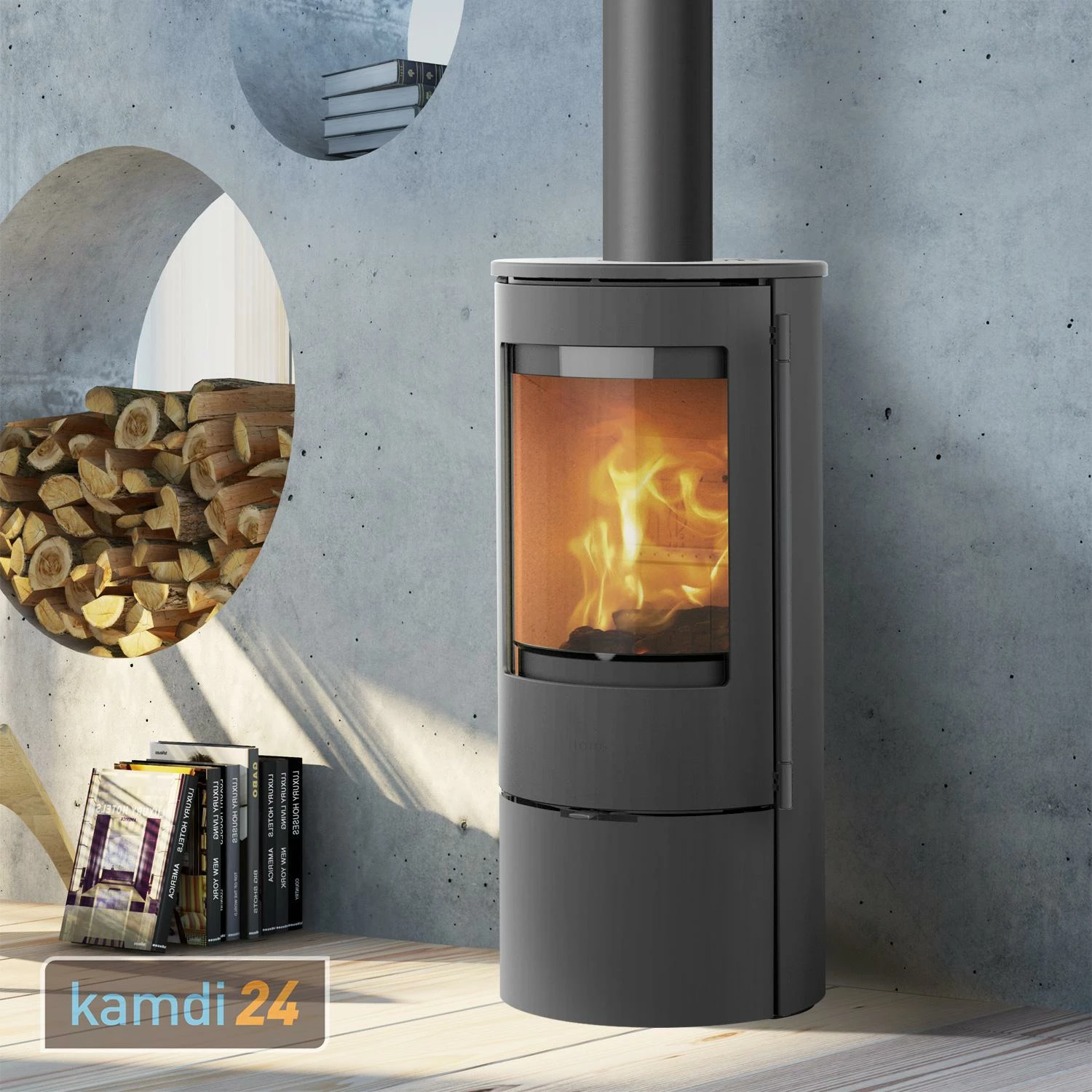 Lotus Prestige Basic Kaminofen Stahl Grau, DIBt, Rauchrohranschluss Oben 3 Lotus Prestige Basic Kaminofen Stahl Grau, DIBt, Rauchrohranschluss Oben