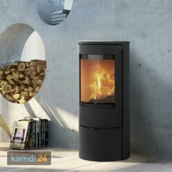 Lotus Prestige Basic Kaminofen Stahl Schwarz, DIBt, Rauchrohranschluss Hinten