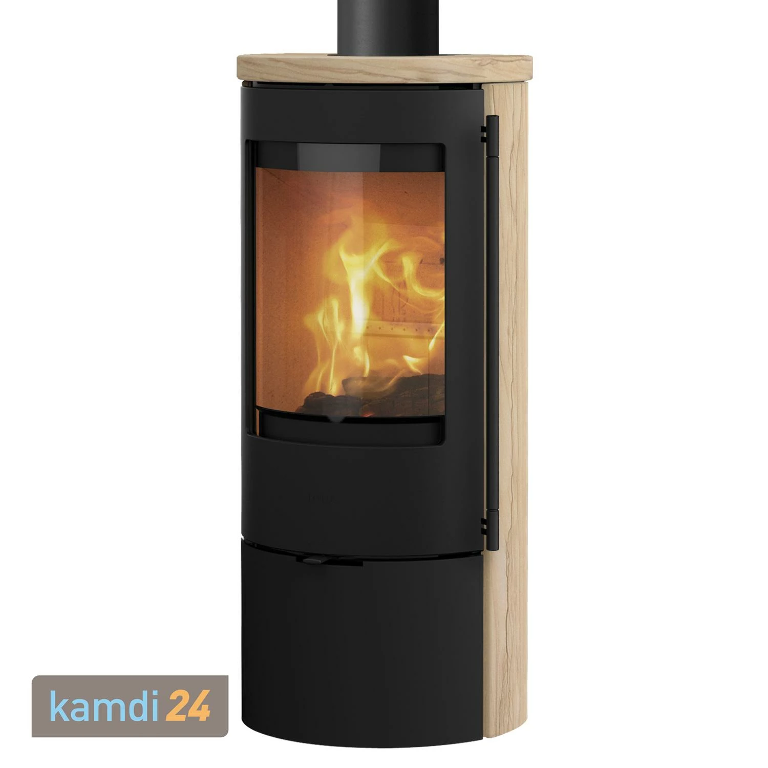 Lotus Prestige Basic S Kaminofen Sandstein, Korpus Schwarz, DIBt, Rauchrohranschluss Oben 4 Lotus Prestige Basic S Kaminofen Sandstein, Korpus Schwarz, DIBt, Rauchrohranschluss Oben – Bild 2