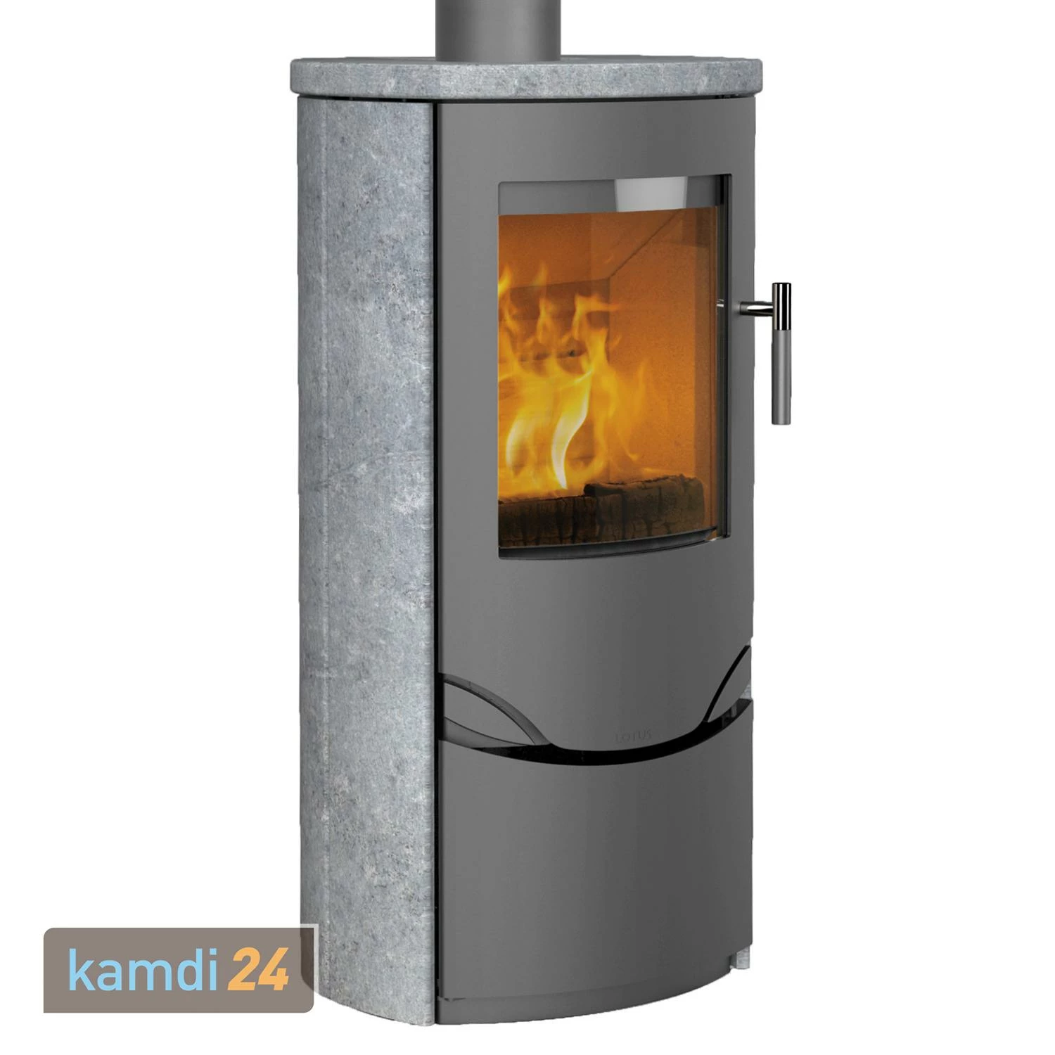 Lotus Prio 5S Kaminofen Grau/ Speckstein, Rauchabgang Oben 4 Lotus Prio 5S Kaminofen Grau/ Speckstein, Rauchabgang Oben – Bild 2