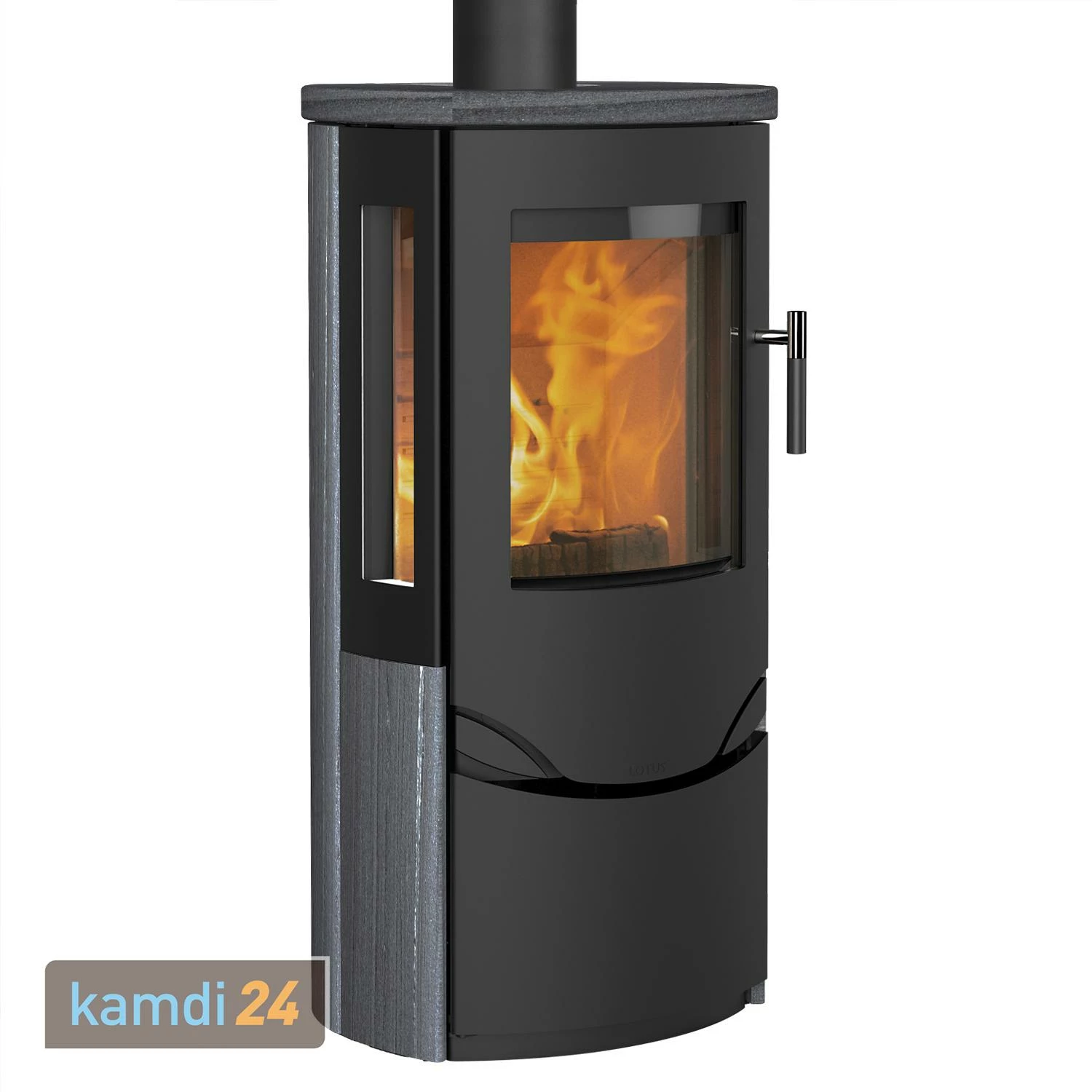 Lotus Prio 6 Kaminofen Schwarz/ Indian Night, Rauchabgang Oben 4 Lotus Prio 6 Kaminofen Schwarz/ Indian Night, Rauchabgang Oben – Bild 2