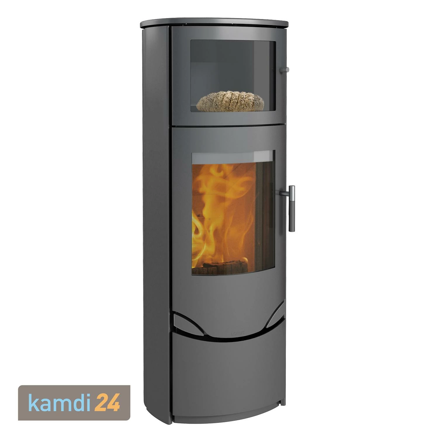 Lotus Prio 7 Kaminofen Grau Mit Backfach, Rauchabgang Hinten 4 Lotus Prio 7 Kaminofen Grau Mit Backfach, Rauchabgang Hinten – Bild 2