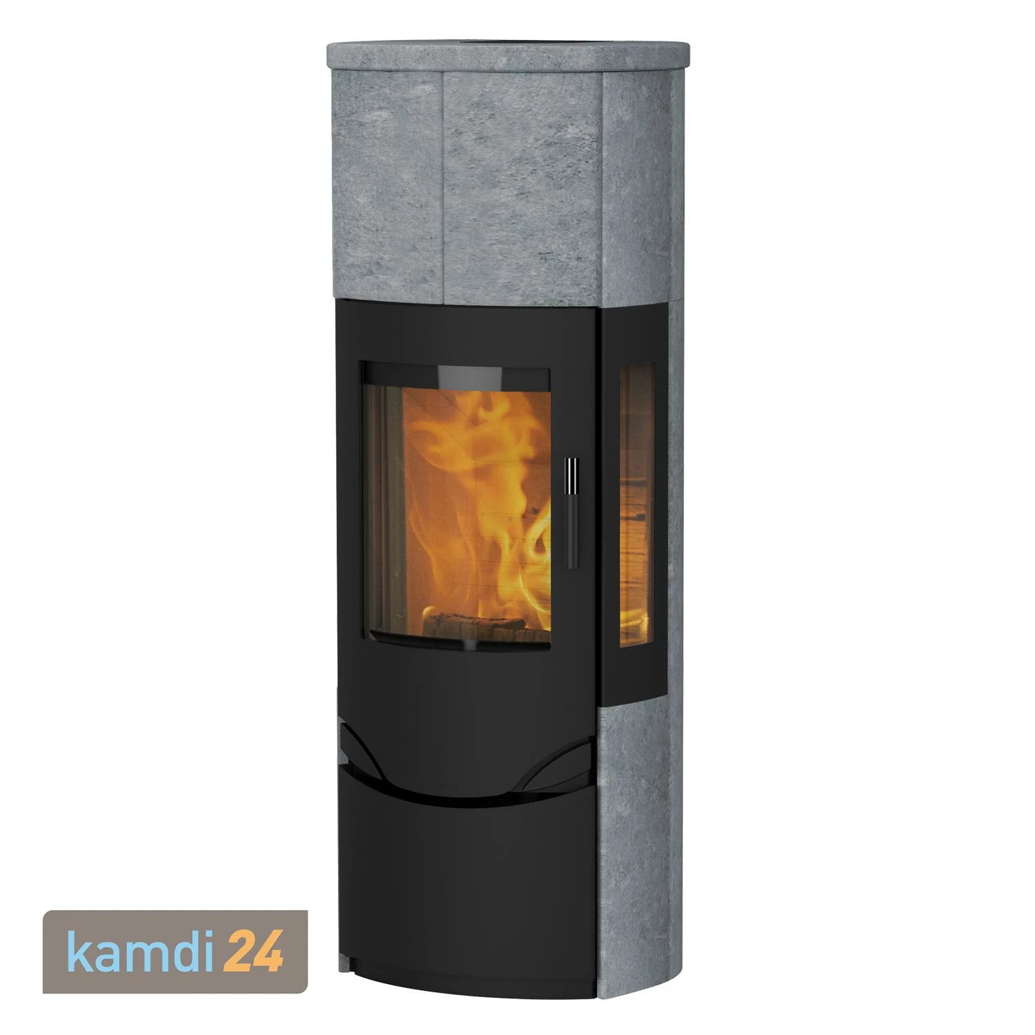 Lotus Prio M Kaminofen Grau/ Indian Night/ Seitenglas, Rauchabgang Hinten 7 Lotus Prio M Kaminofen Grau/ Indian Night/ Seitenglas, Rauchabgang Hinten – Bild 5