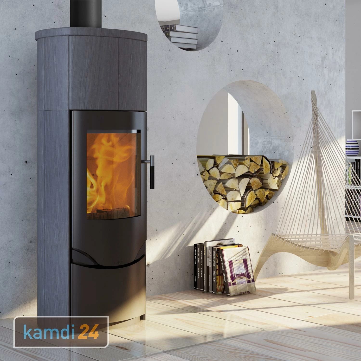 Lotus Prio M Kaminofen Schwarz/ Indian Night, Rauchabgang Oben 3 Lotus Prio M Kaminofen Schwarz/ Indian Night, Rauchabgang Oben