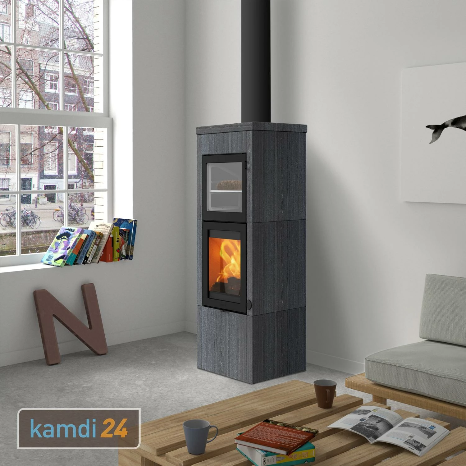 Lotus QM40 Kaminofen Indian Night / Tür Schwarz Mit Backfach, Rauchabgang Oben 3 Lotus QM40 Kaminofen Indian Night / Tür Schwarz Mit Backfach, Rauchabgang Oben