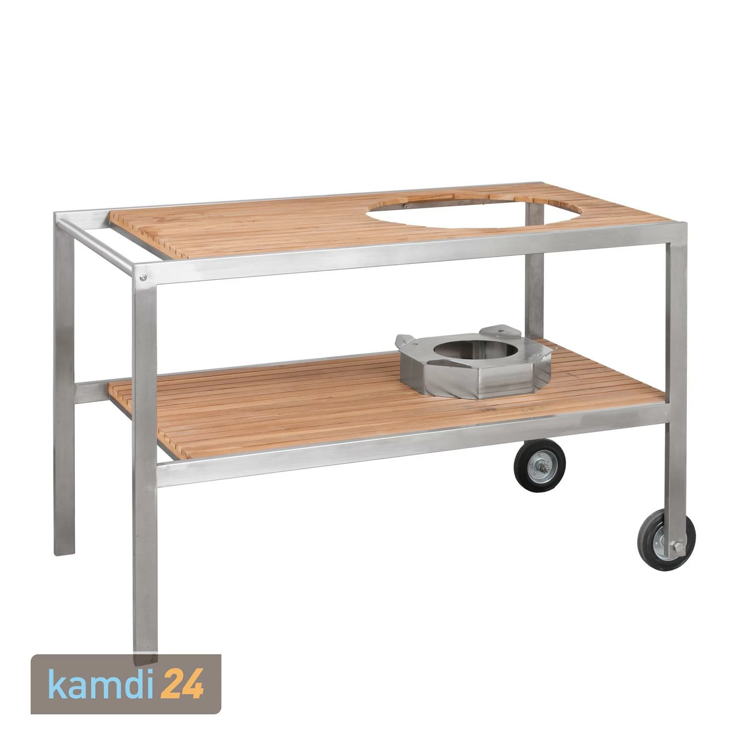 MONOLITH Grilltisch Aus Edelstahl Und Teakholz Für CLASSIC 3 MONOLITH Grilltisch Aus Edelstahl Und Teakholz Für CLASSIC