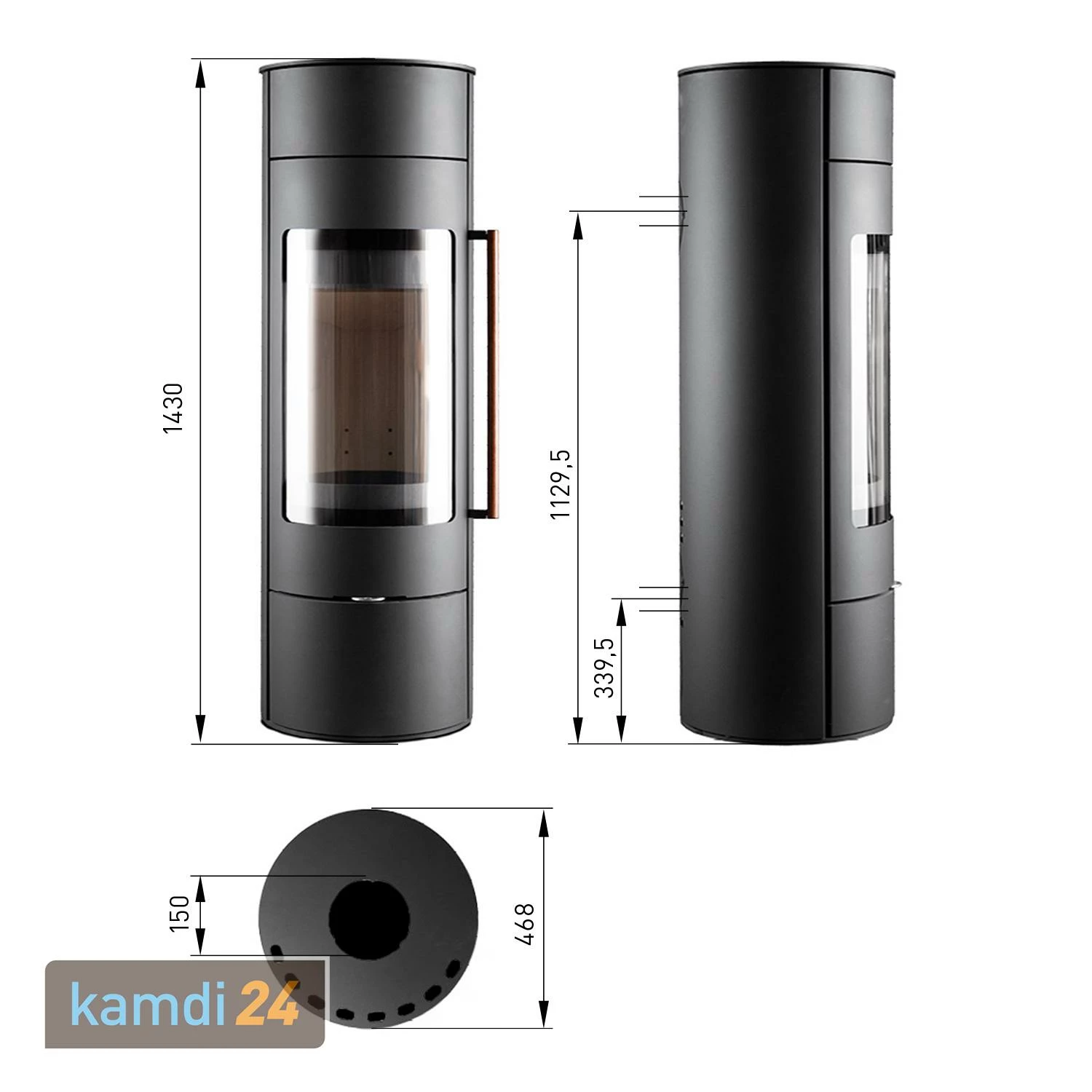 Novaline Aria Kaminofen Stahl Schwarz 11 Novaline Aria Kaminofen Stahl Schwarz – Bild 9