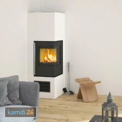 Olsberg Aracar Compact Kaminofen Türanschlag Rechts, 3mm Putzrahmen, Lufteinlassgitter Stahl Schwarz