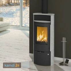 Olsberg Caldera II Compact Kaminofen Stahl Schwarz | Naturstein Serpentin