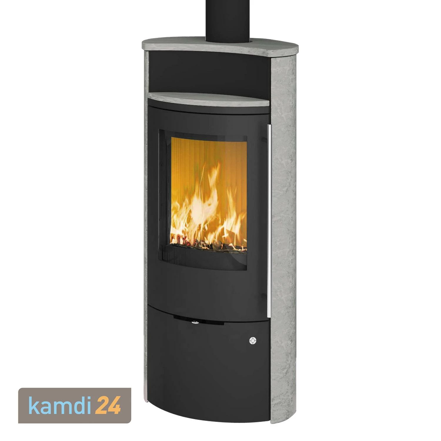 Olsberg Caldera II Compact Kaminofen Stahl Schwarz | Naturstein Serpentin 3 Olsberg Caldera II Compact Kaminofen Stahl Schwarz | Naturstein Serpentin – Bild 2