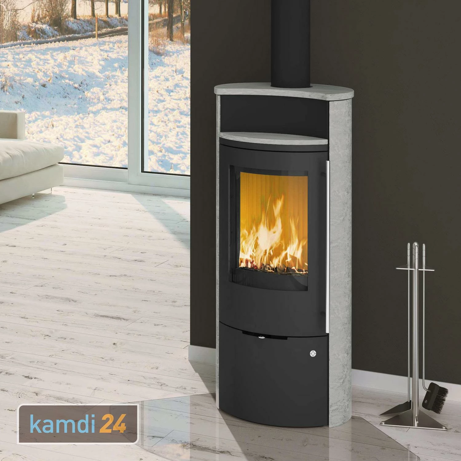 Olsberg Caldera II Compact Kaminofen Stahl Schwarz | Naturstein Serpentin 2 Olsberg Caldera II Compact Kaminofen Stahl Schwarz | Naturstein Serpentin