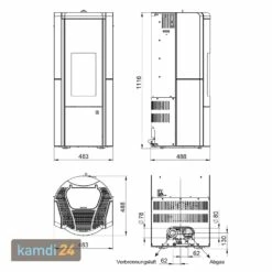 Olsberg Pelletofen Arina Stahl Schwarz / Keramik Schneeweiß -Angebote Kamdi24 Store olsberg pelletofen arina stahl schwarz keramik schneeweiss 18485 m 4