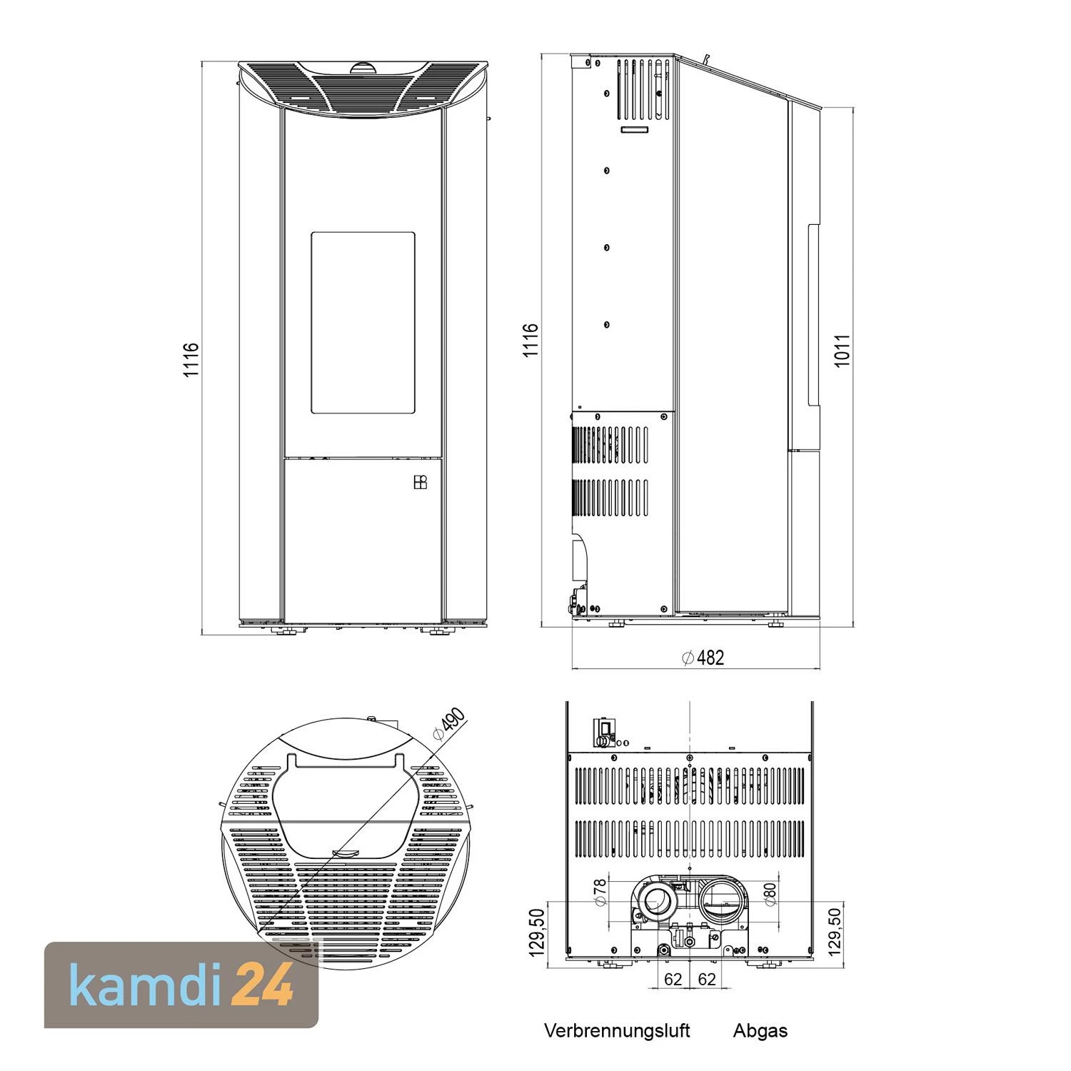Olsberg Pelletofen Levana 2.0 Stahl Schwarz / Naturstein Serpentin 6 KW 7 Olsberg Pelletofen Levana 2.0 Stahl Schwarz / Naturstein Serpentin 6 KW – Bild 5