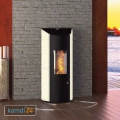 Olsberg Pelletofen Levana 2.0 Stahl Schwarz / Caffee Freddo 8 KW Mit Konvektionsluftventilator