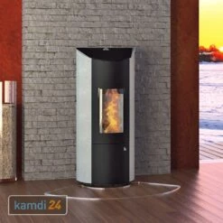 Olsberg Pelletofen Levana 2.0 Stahl Schwarz / Naturstein Serpentin 6 KW