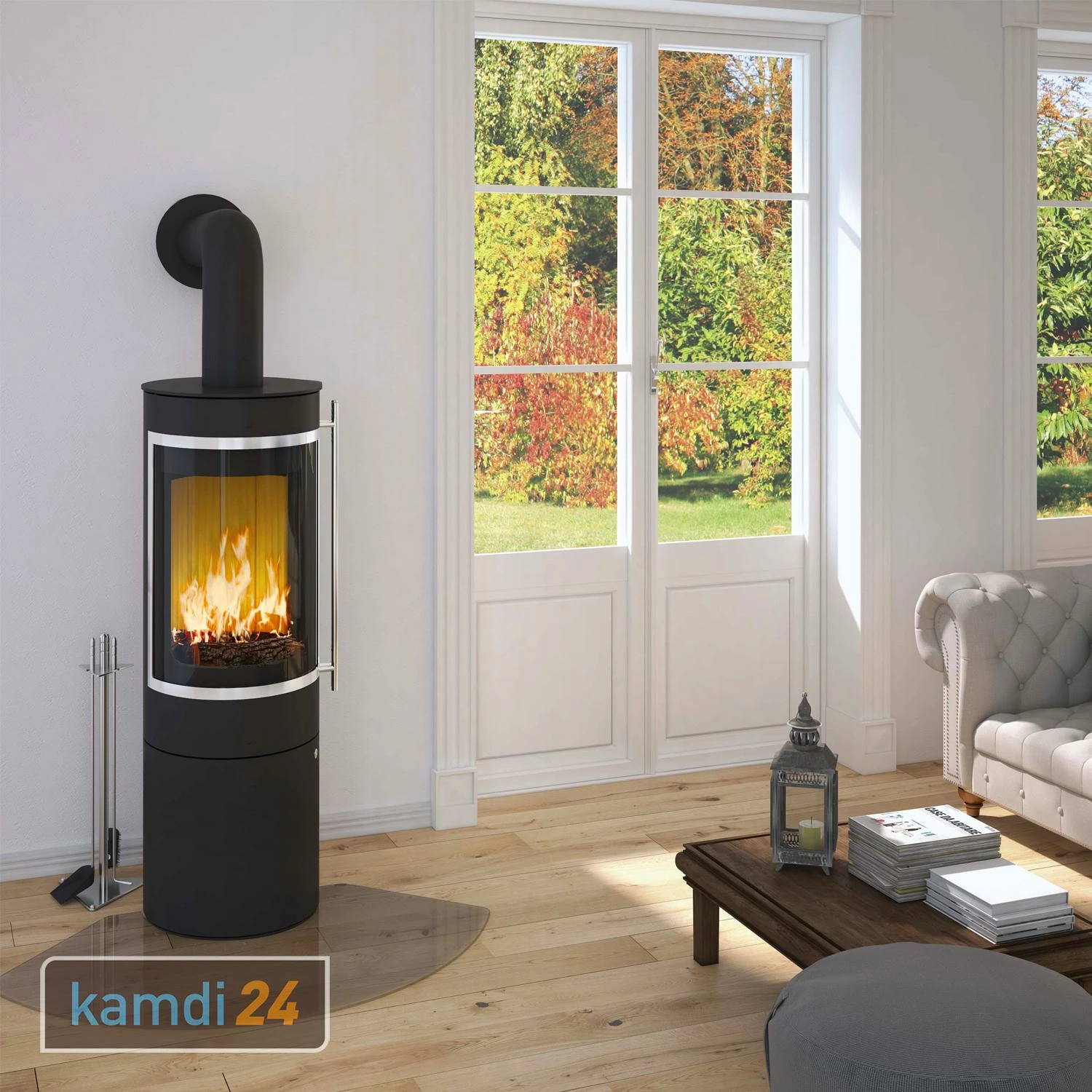 Olsberg Pular Plus Compact Kaminofen Schwarz Dekorrahmen Verchromt 7 Olsberg Pular Plus Compact Kaminofen Schwarz Dekorrahmen Verchromt – Bild 5