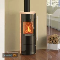 Olsberg Tipas Compact III Kaminofen Stahl Schwarz / Keramik Caffe Coretto