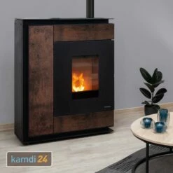 Oranier Boreas Aqua Wasserführender Pelletofen Sintered Stone Korten, Rauchabgang Oben