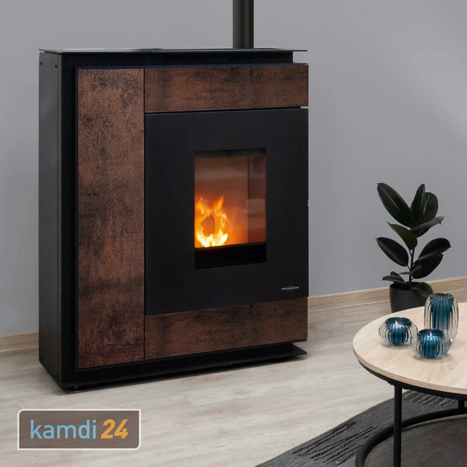 Oranier Boreas Aqua Wasserführender Pelletofen Sintered Stone Korten, Rauchabgang Oben 3 Oranier Boreas Aqua Wasserführender Pelletofen Sintered Stone Korten, Rauchabgang Oben