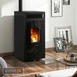 Oranier Neta Pelletofen Stahl Schwarz, Rauchabgang Oben