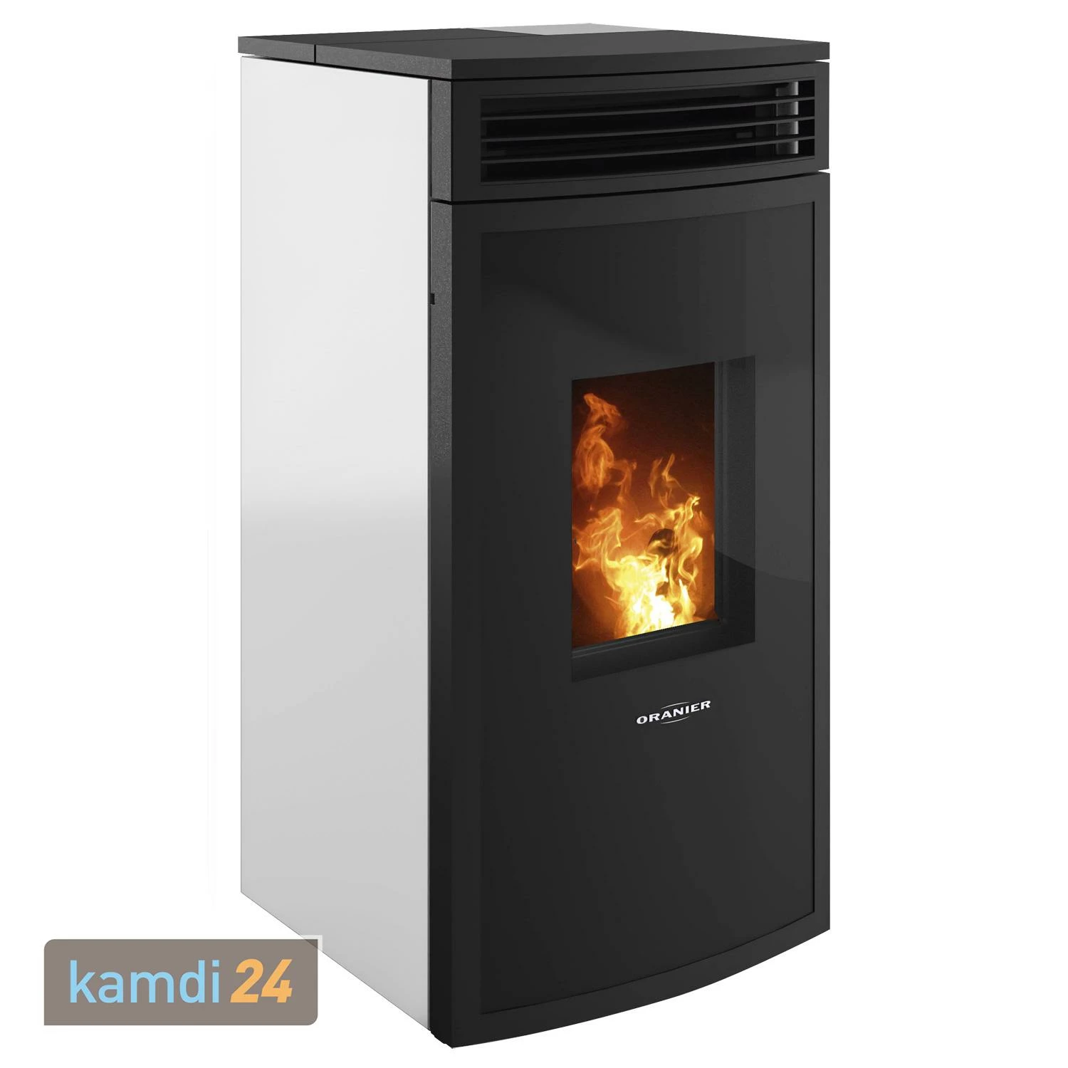 Oranier Neta Pelletofen Stahl Seidenweiß, Rauchabgang Hinten 4 Oranier Neta Pelletofen Stahl Seidenweiß, Rauchabgang Hinten – Bild 2