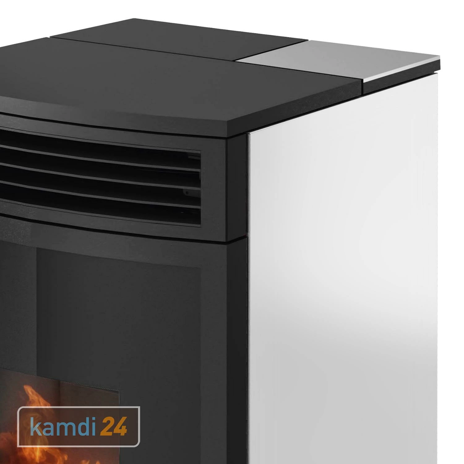 Oranier Neta Pelletofen Stahl Seidenweiß, Rauchabgang Hinten 7 Oranier Neta Pelletofen Stahl Seidenweiß, Rauchabgang Hinten – Bild 5