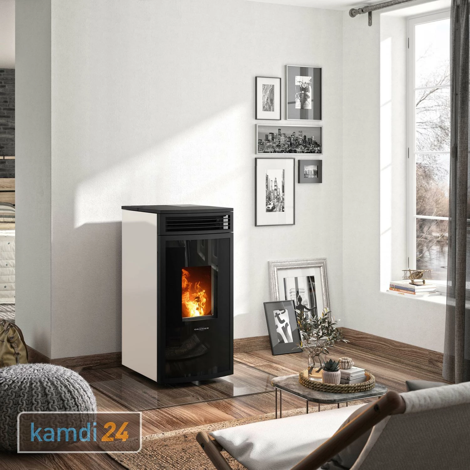 Oranier Neta Pelletofen Stahl Seidenweiß, Rauchabgang Hinten 11 Oranier Neta Pelletofen Stahl Seidenweiß, Rauchabgang Hinten – Bild 9