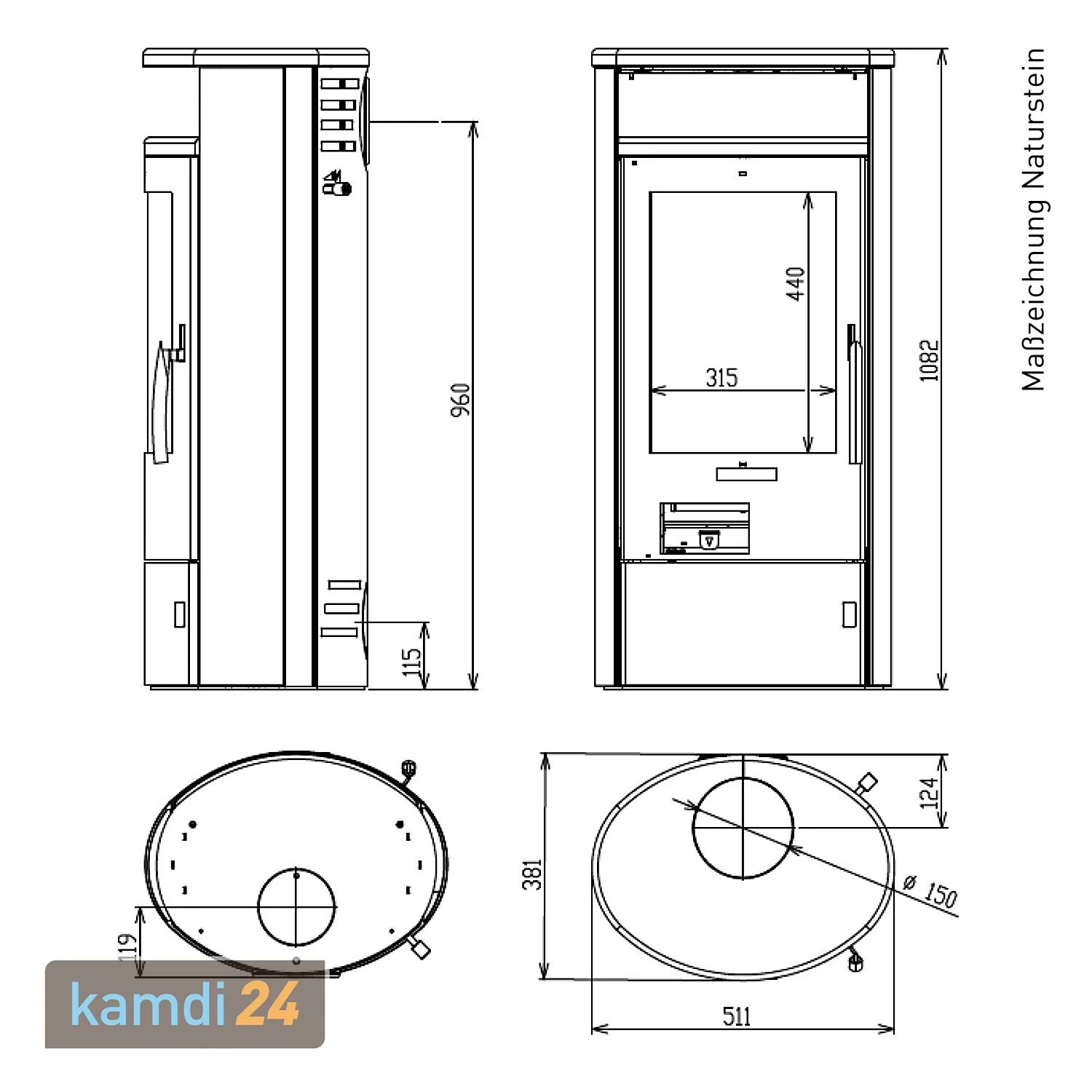 Oranier Polar 5 2.0 Kaminofen Stahl Schwarz / Kalkstein Cream 8 Oranier Polar 5 2.0 Kaminofen Stahl Schwarz / Kalkstein Cream – Bild 6
