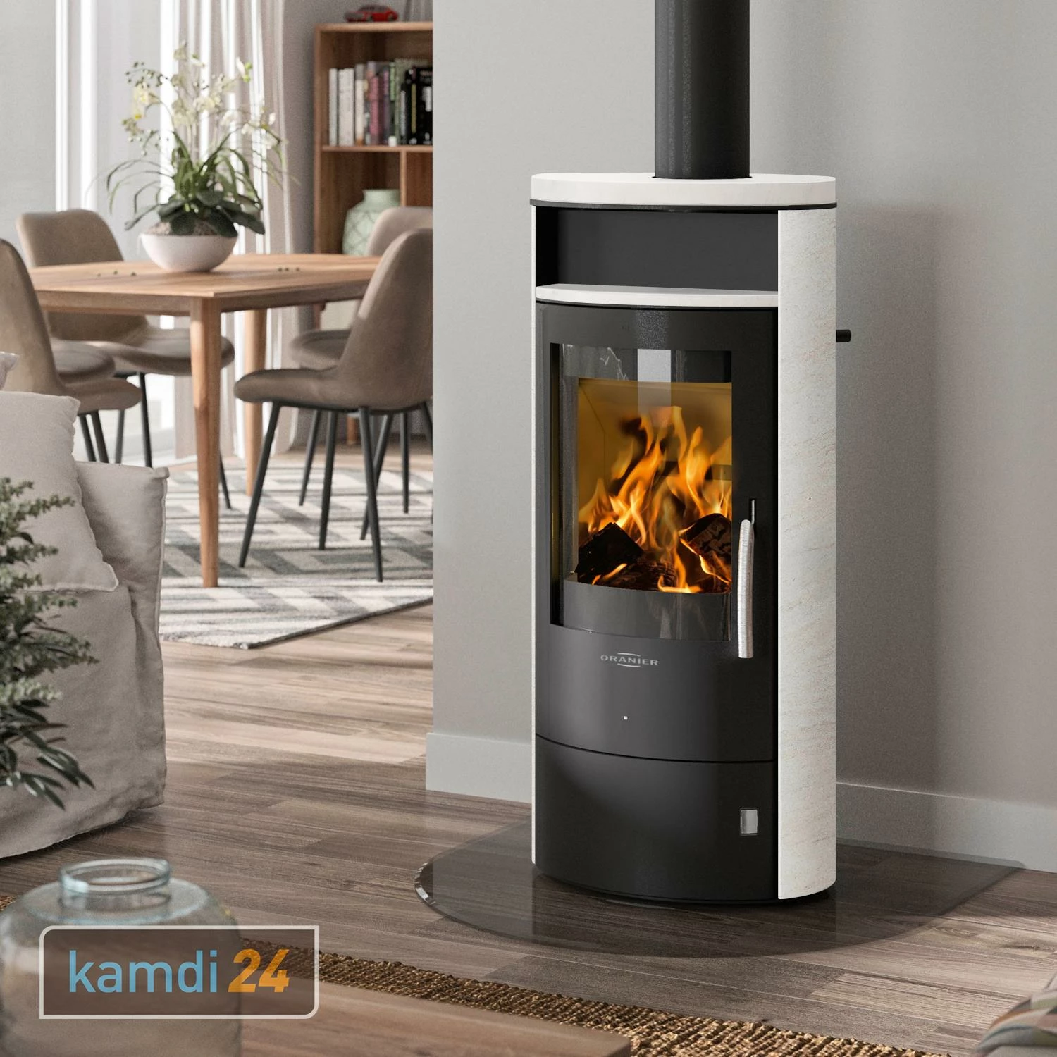 Oranier Polar 5 2.0 Kaminofen Stahl Schwarz / Kalkstein Cream 3 Oranier Polar 5 2.0 Kaminofen Stahl Schwarz / Kalkstein Cream