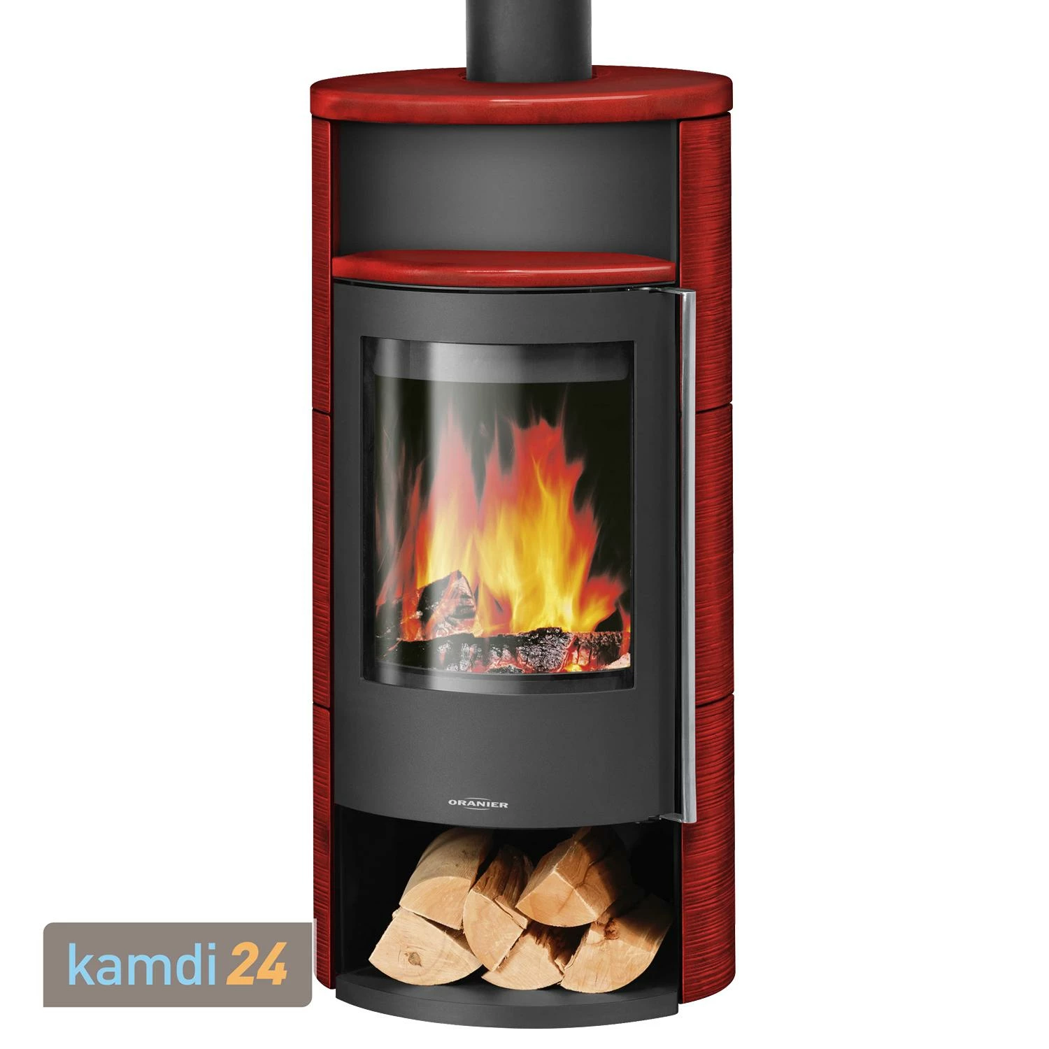 Oranier Polar Neo 4 Kaminofen Stahl Schwarz / Keramik Paprikarot 4 Oranier Polar Neo 4 Kaminofen Stahl Schwarz / Keramik Paprikarot – Bild 2